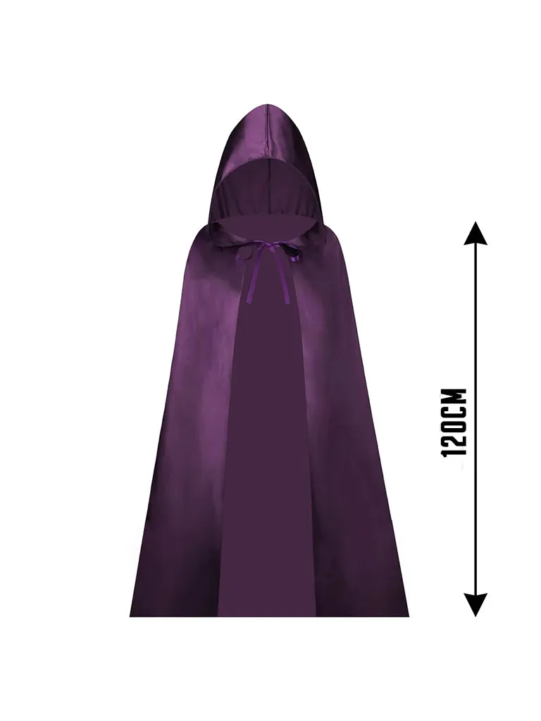 Childrens Hooded Satin Cape Dresses