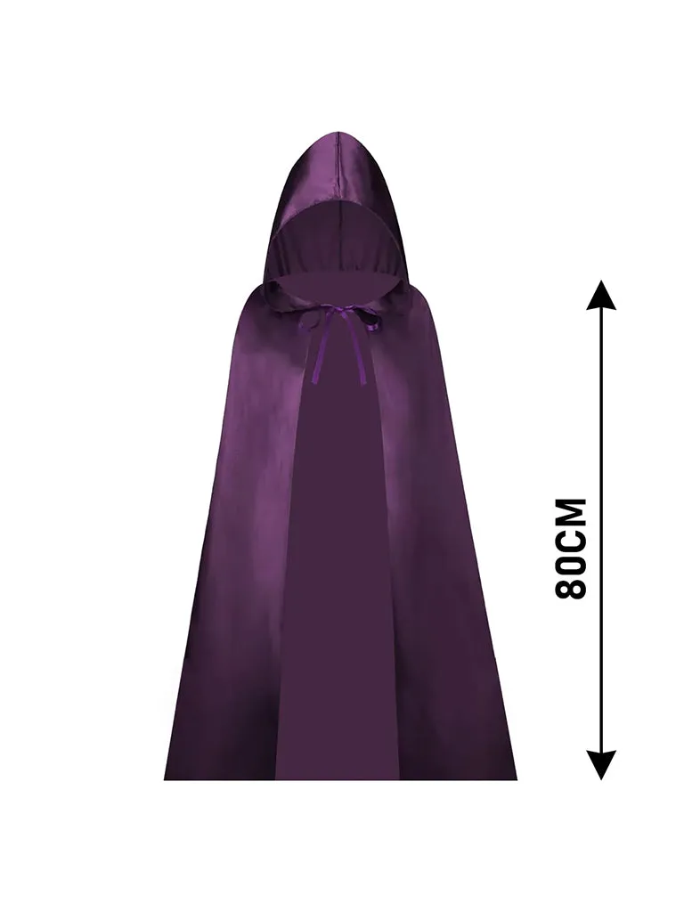 Childrens Hooded Satin Cape Dresses