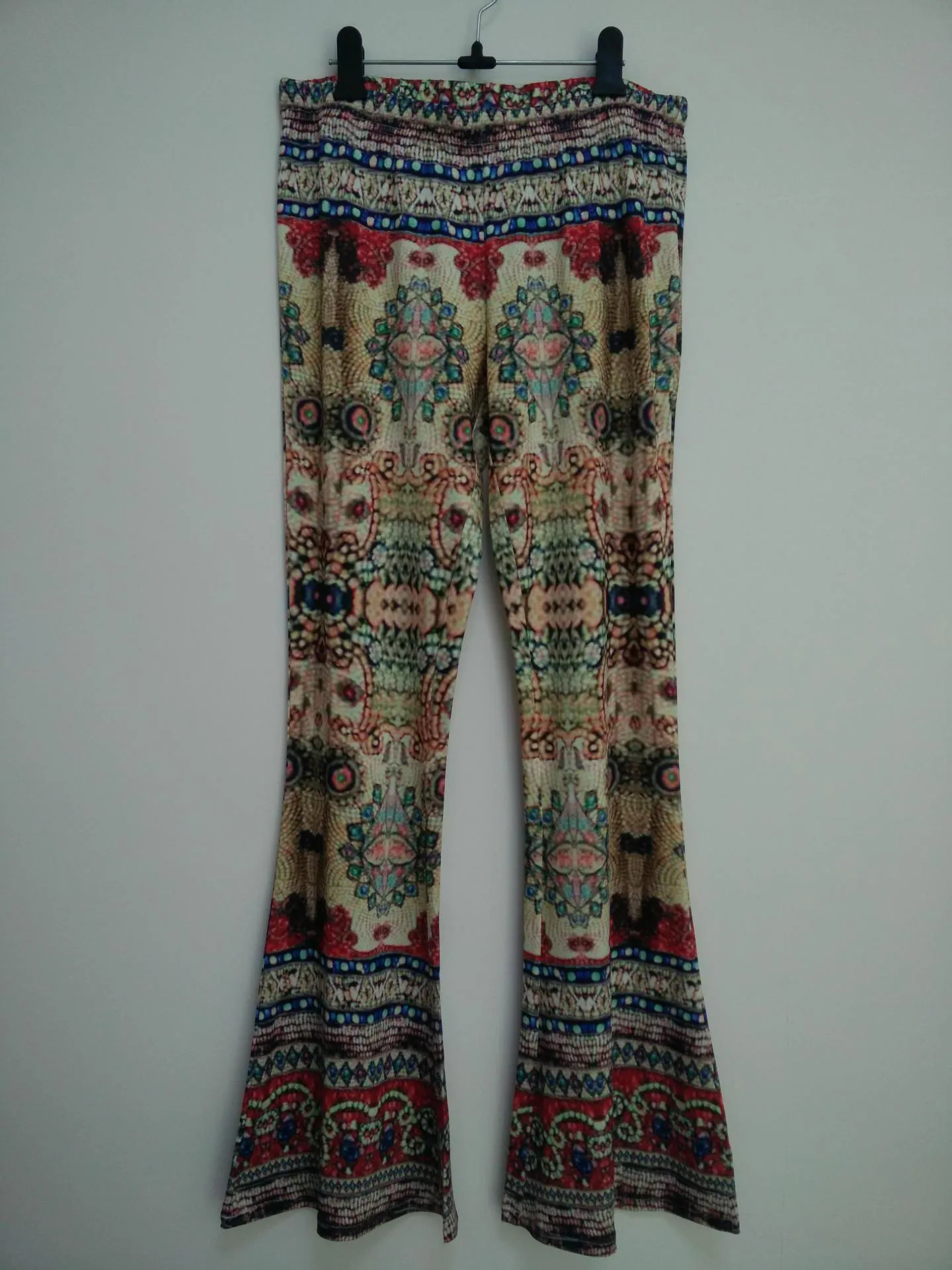 Clearance Skinny Flower Print Fashion Bell-bottom Retro Pants