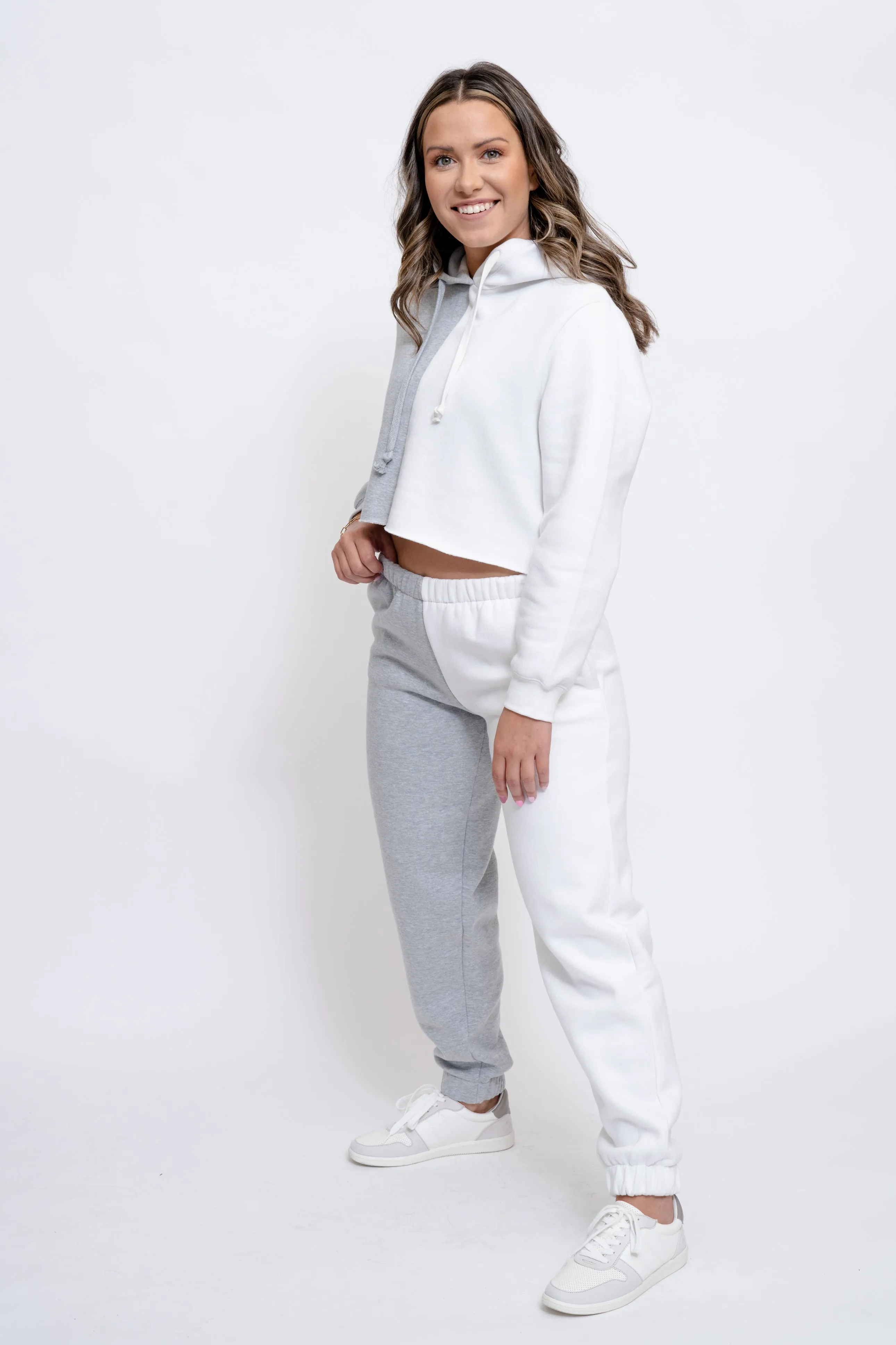 Colorblock Set – Cropped Hoodie