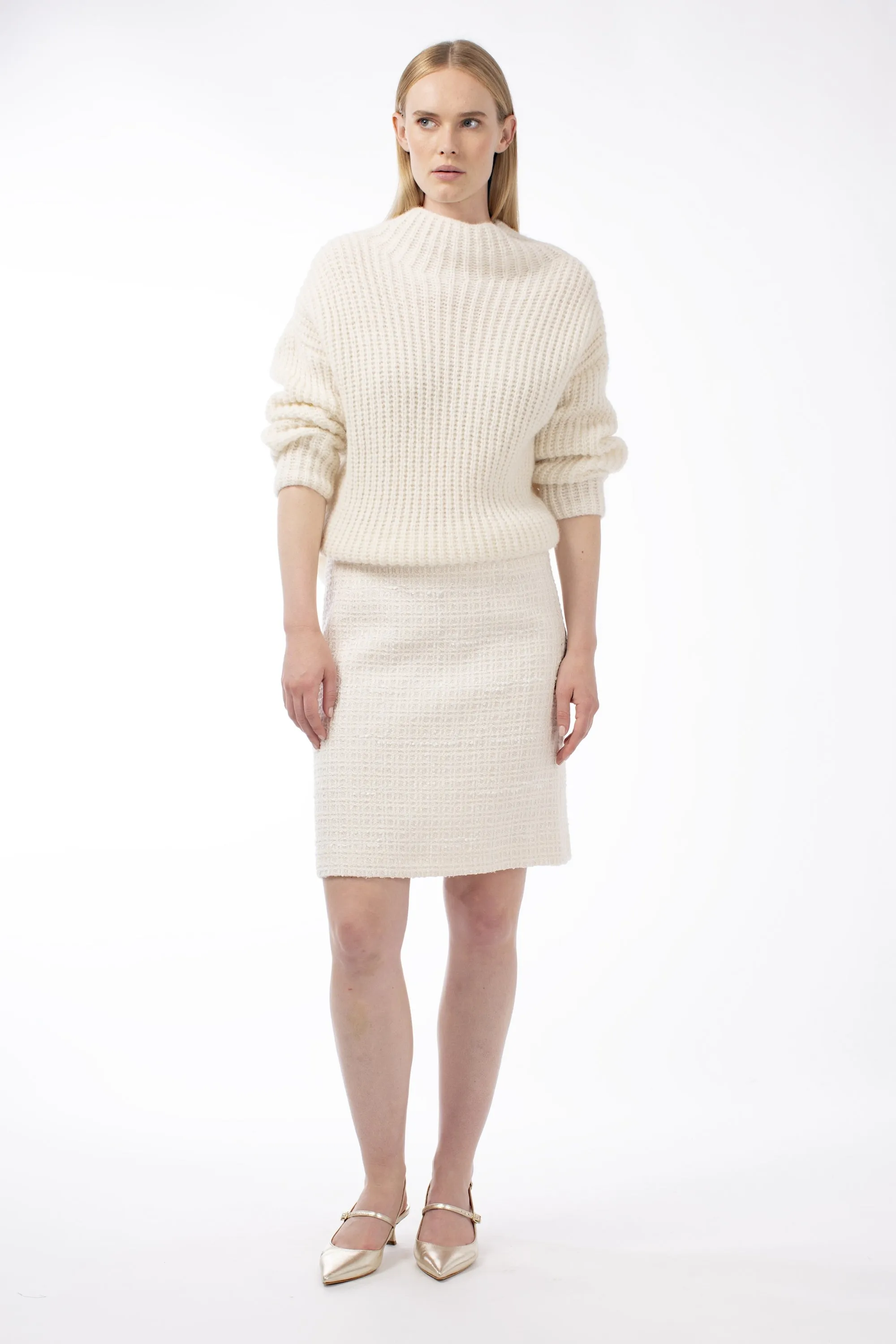 COTTON-BLEND BOUCLE MINI SKIRT DARLINGTON