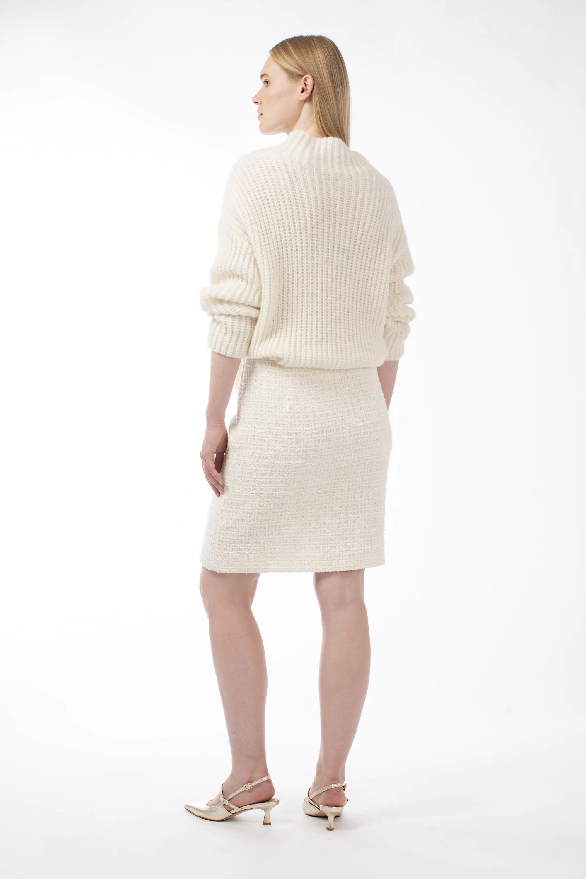 COTTON-BLEND BOUCLE MINI SKIRT DARLINGTON