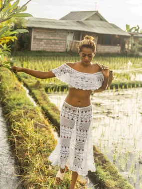 Crochet Filigree Off Shoulder Top