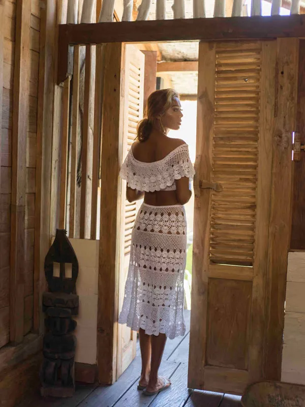Crochet Filigree Off Shoulder Top
