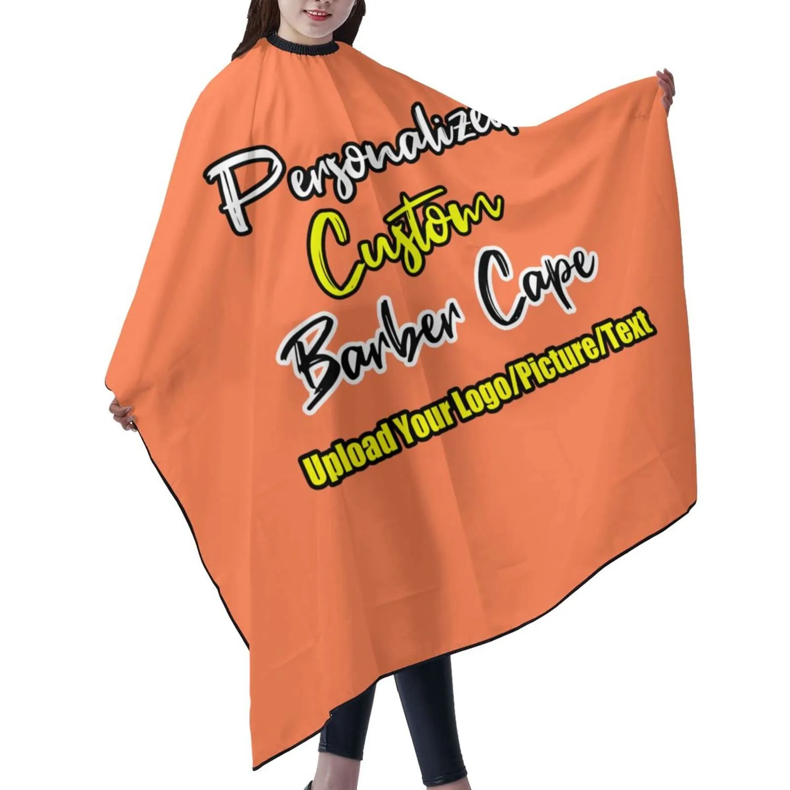 Customizable Photo Logo Haircut Barber Cape for Men, Personalized Professional Salon Cape with Your Message, Customized Hairdresser Cape for Adults, Large Cape for Hair Cutting Coral