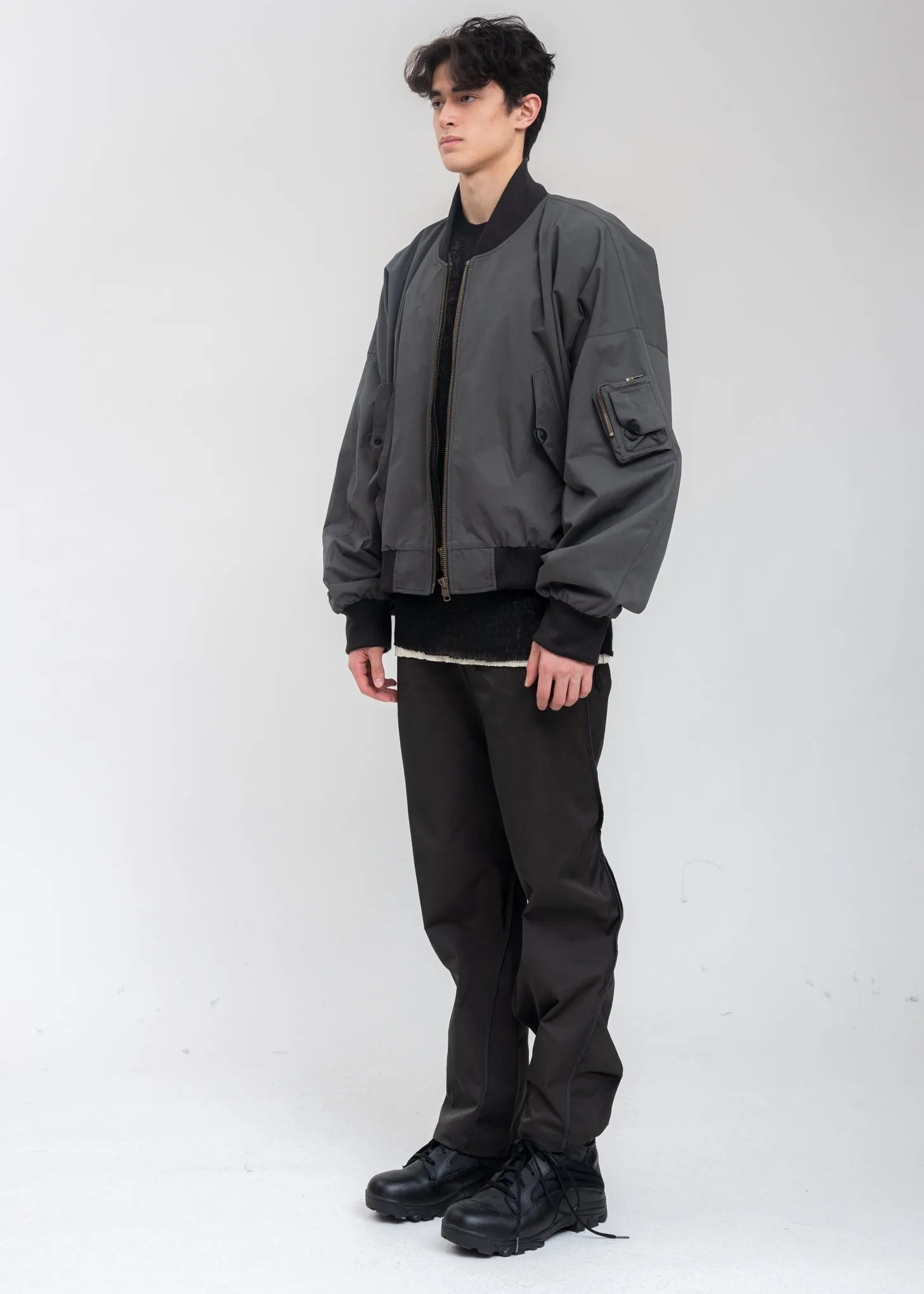 Dark Grey Cotton Bomber