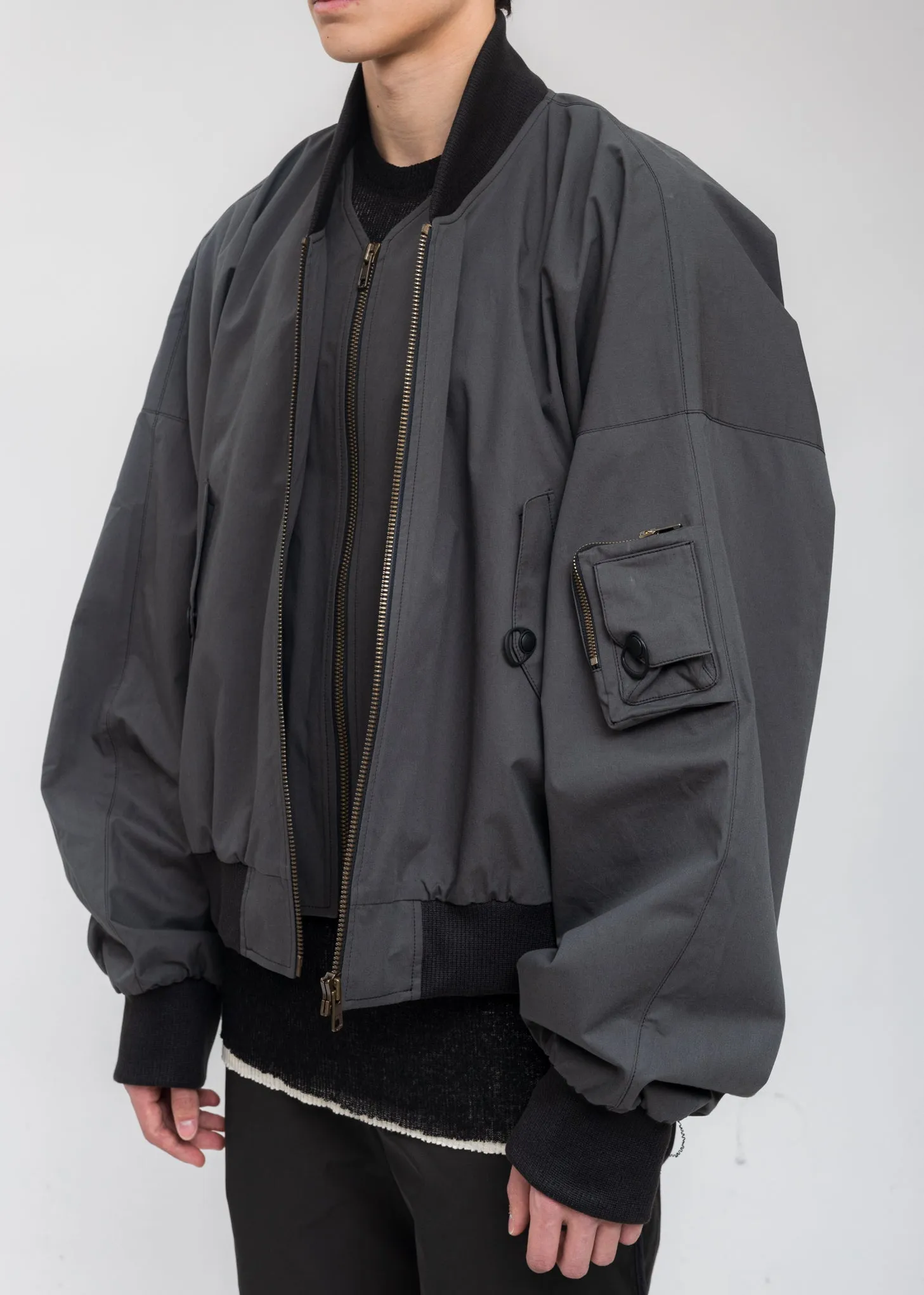 Dark Grey Cotton Bomber