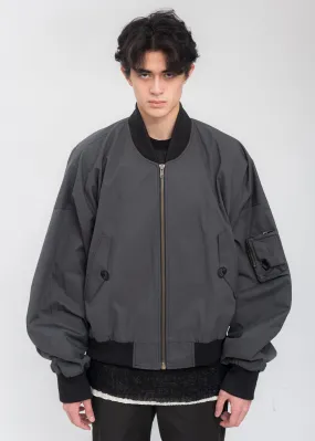 Dark Grey Cotton Bomber