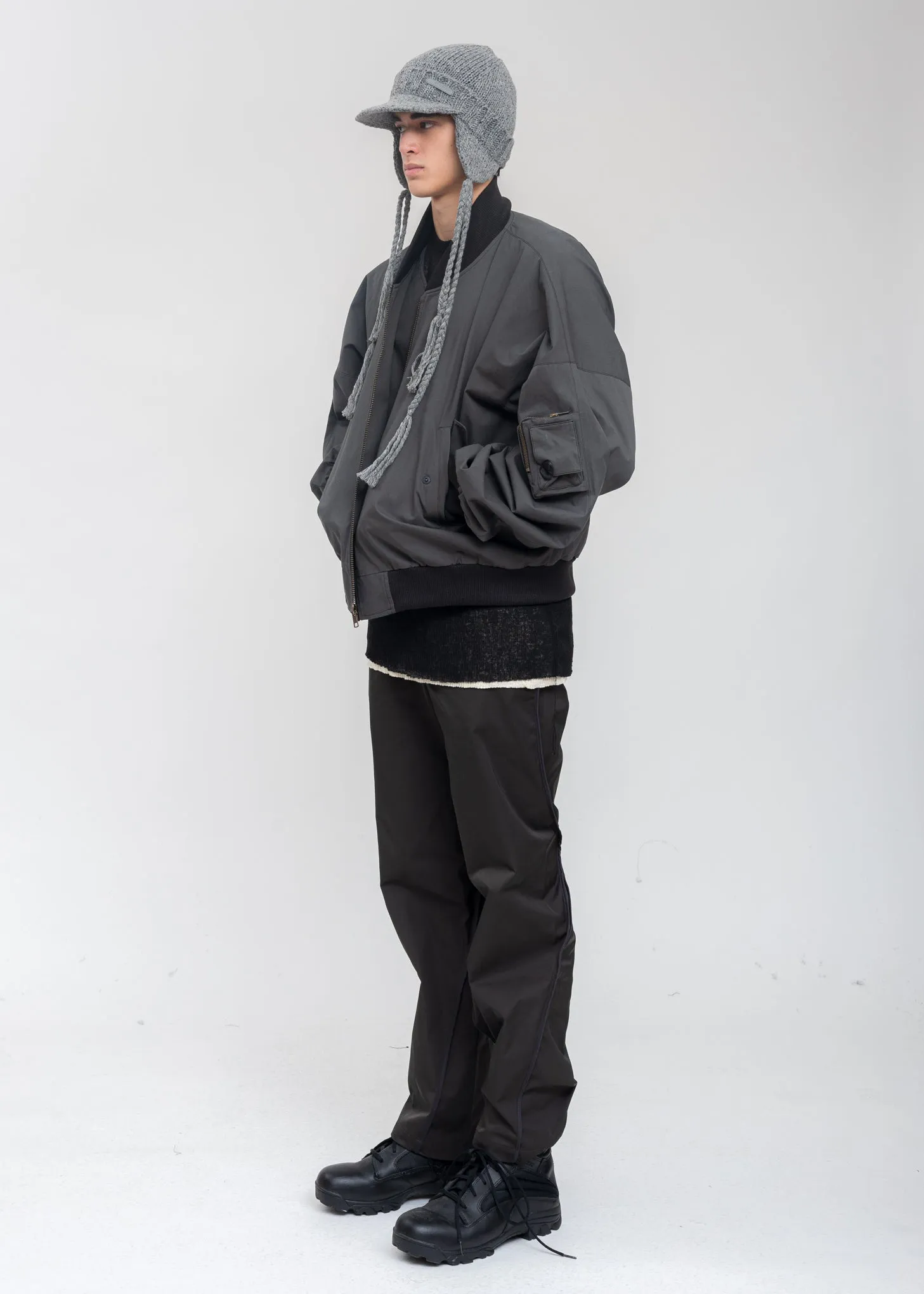 Dark Grey Cotton Bomber