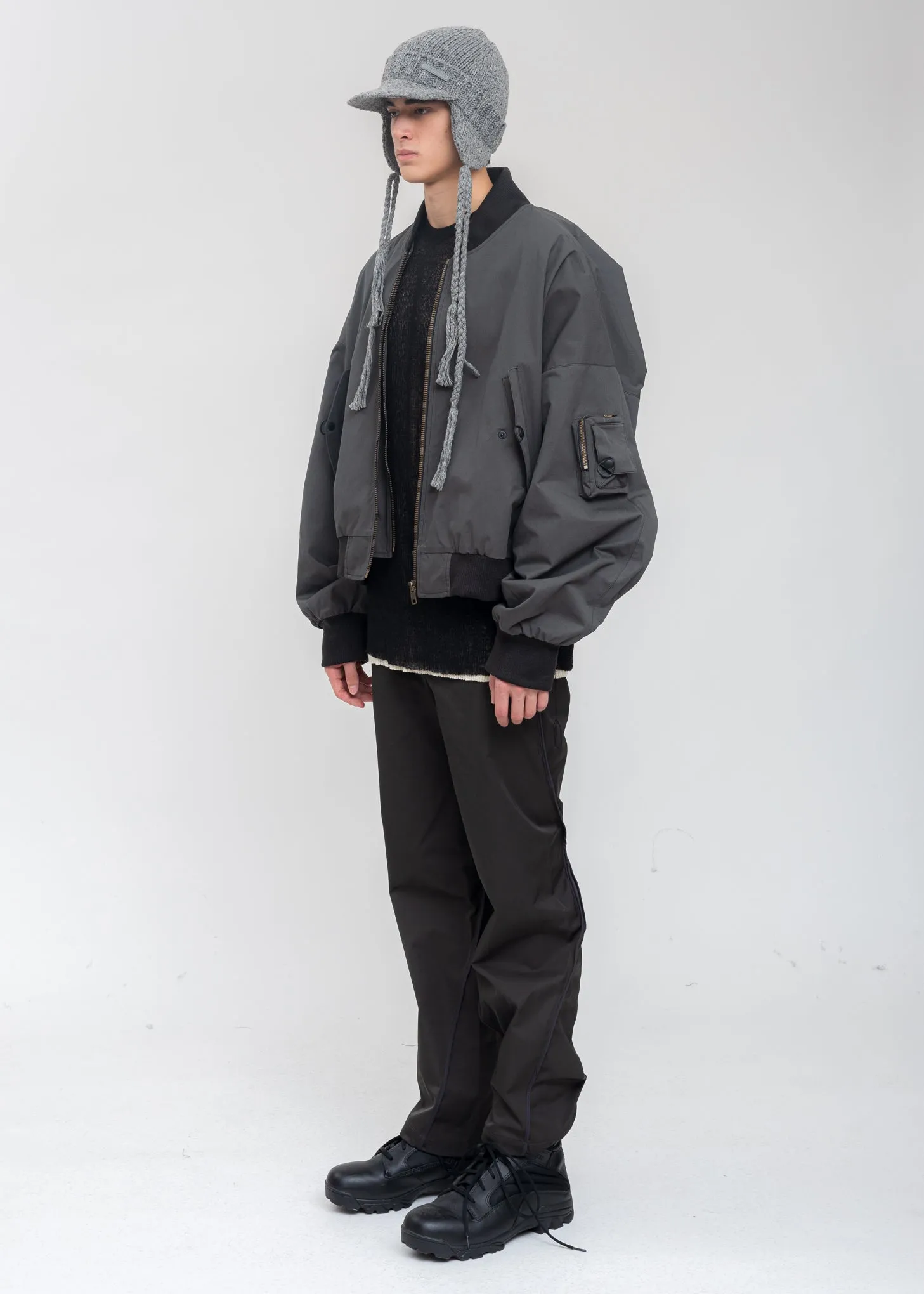 Dark Grey Cotton Bomber