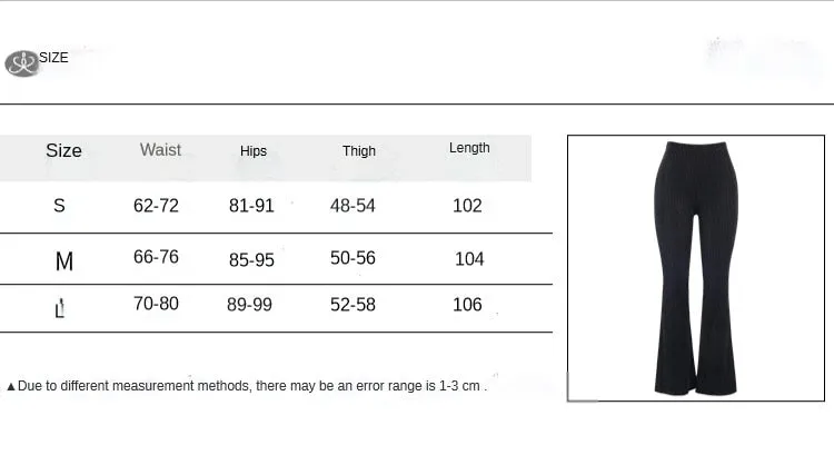 Dark Retro High Waist slim drop bell flared pants ins suede pit strip casual wide leg trousers for girls