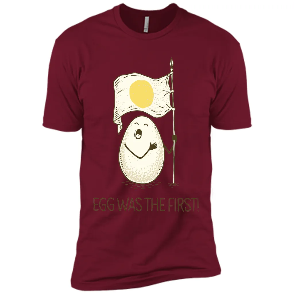 EGG WAS THE FIRST! Cartoon graphic T-Shirt