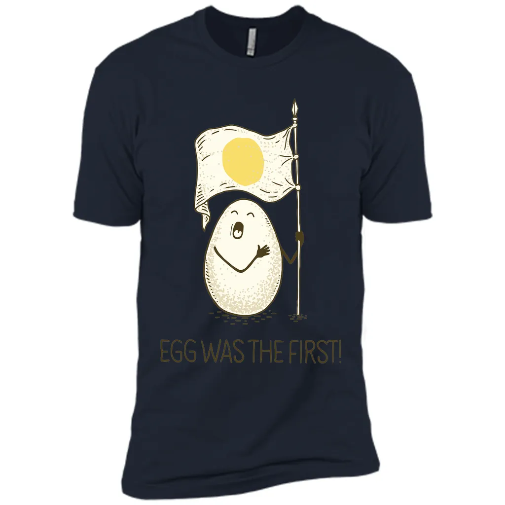 EGG WAS THE FIRST! Cartoon graphic T-Shirt