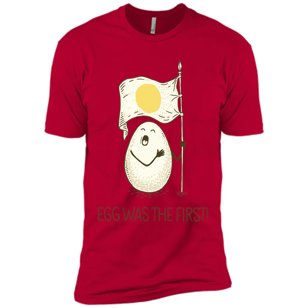 EGG WAS THE FIRST! Cartoon graphic T-Shirt