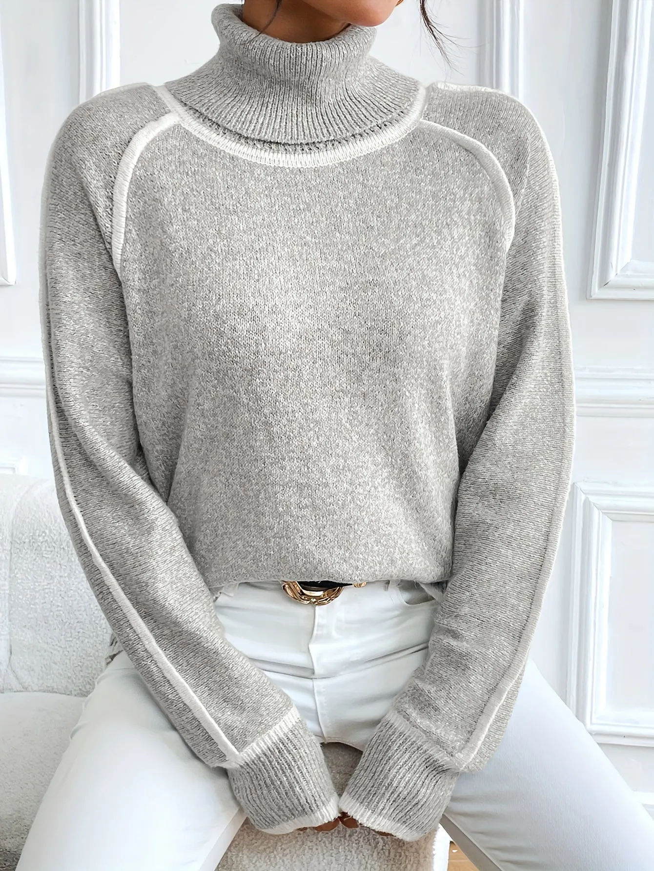 Emma Rollkragenpullover | Warmer Strickpullover für Damen