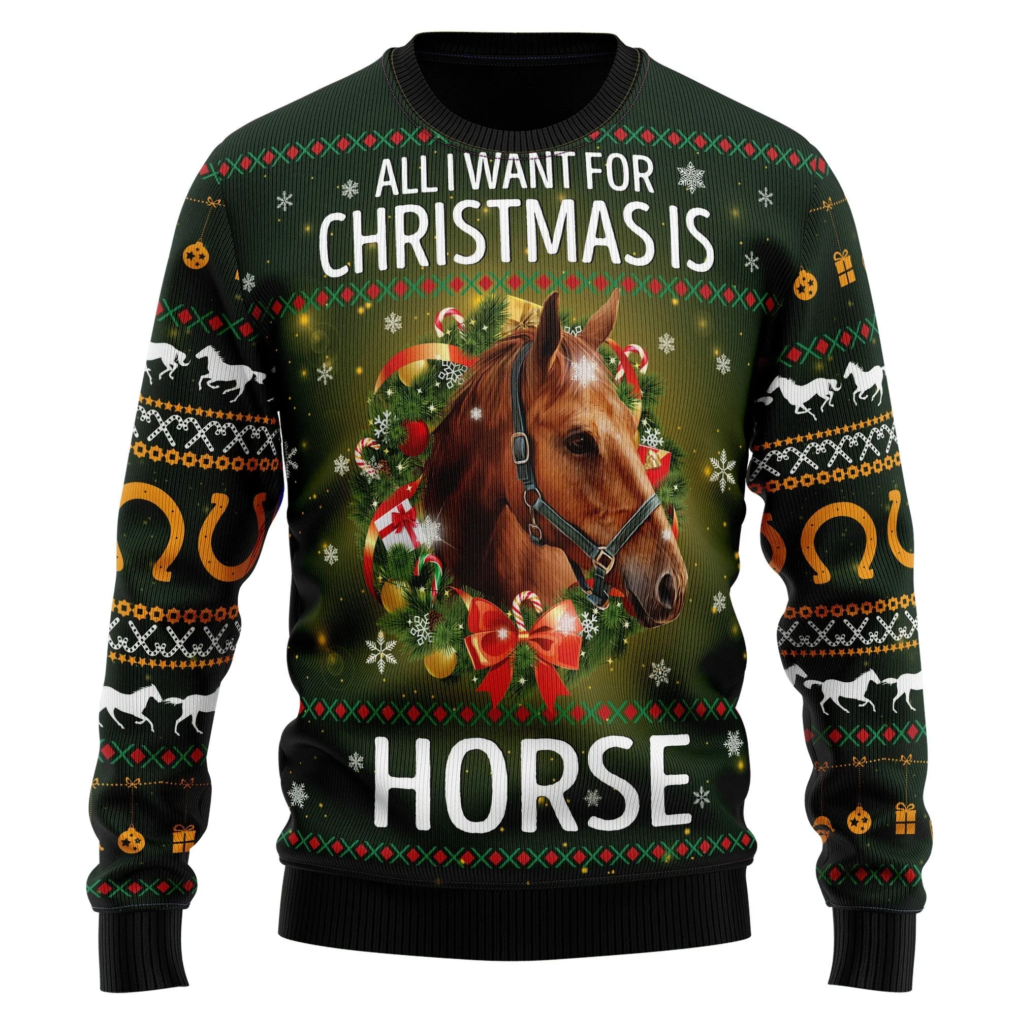 Festive Ugly Christmas Sweater JulesRoche All-Over Print Warm Jumper