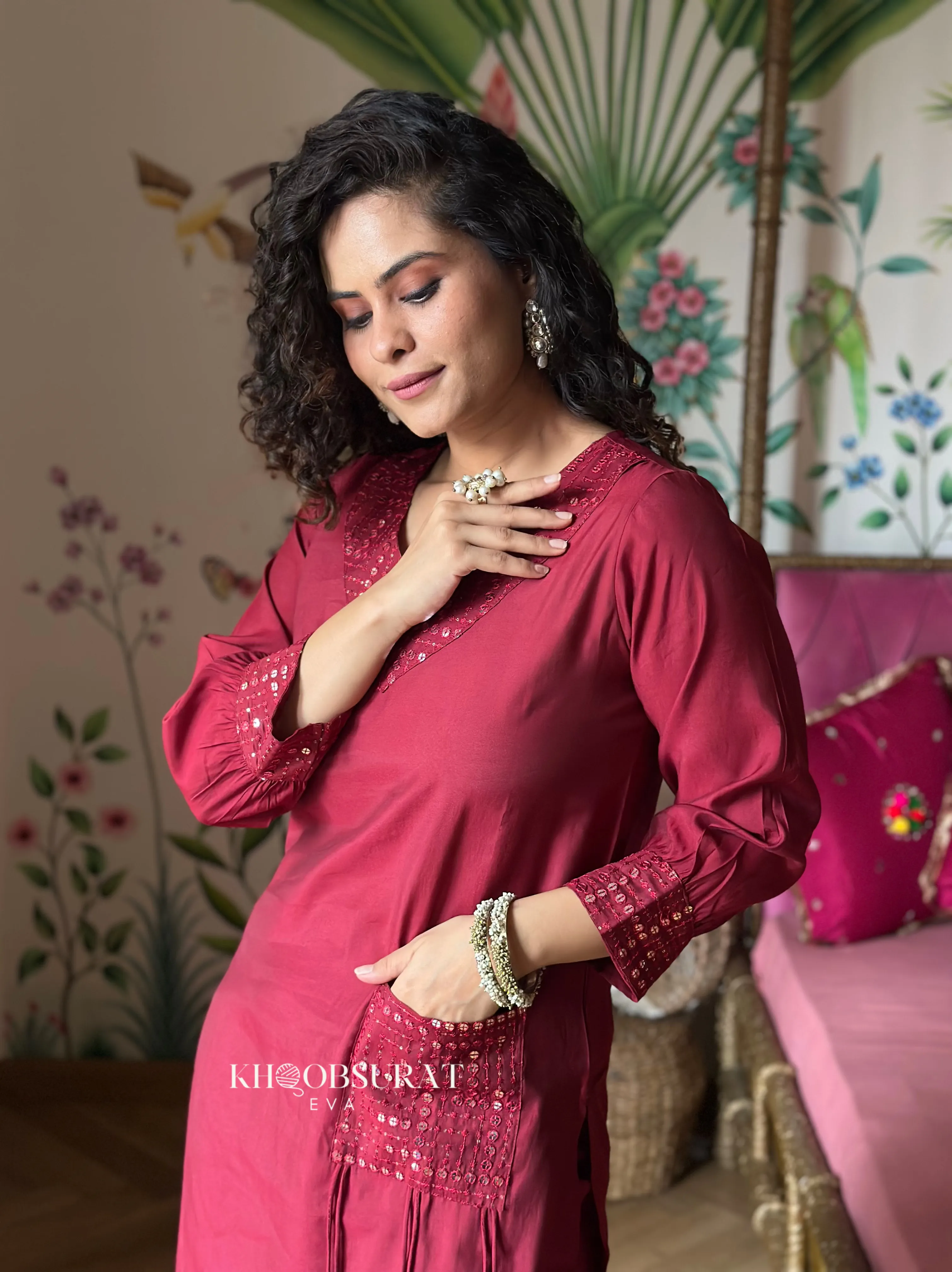 Festive Vibes Red Kurta Set