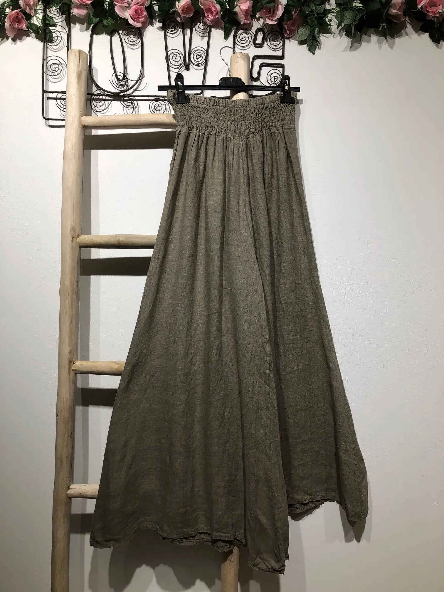 Flared Linen Pants
