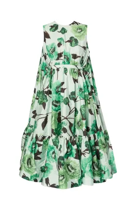 Floral Midi Dress with Cape
