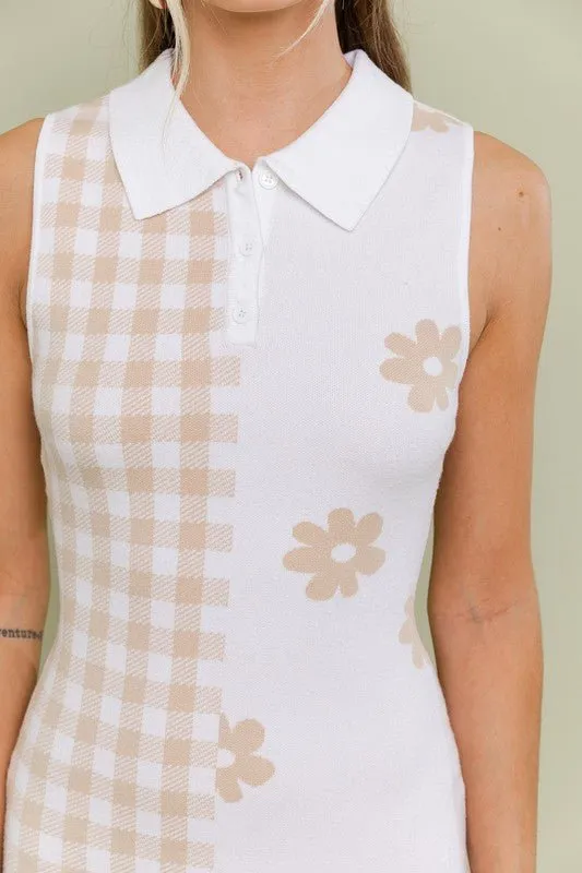 Floral Sleeveless Knit Dress
