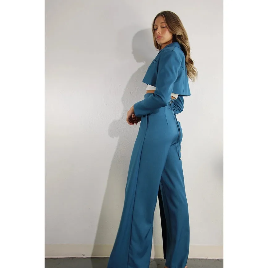 Fly Away Back Tie Pants BLUE