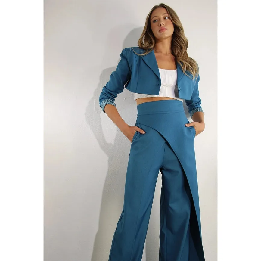 Fly Away Back Tie Pants BLUE