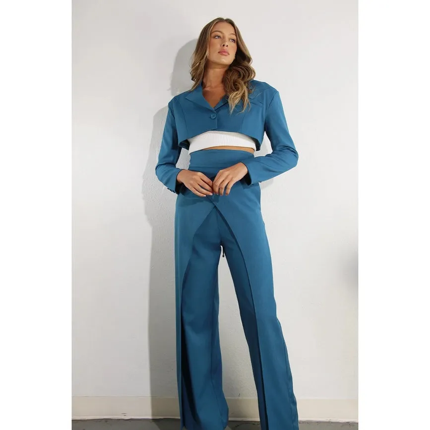 Fly Away Back Tie Pants BLUE