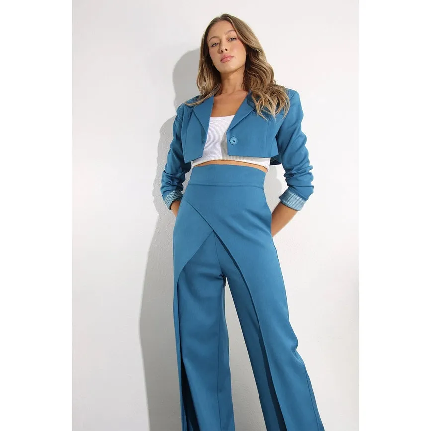 Fly Away Back Tie Pants BLUE