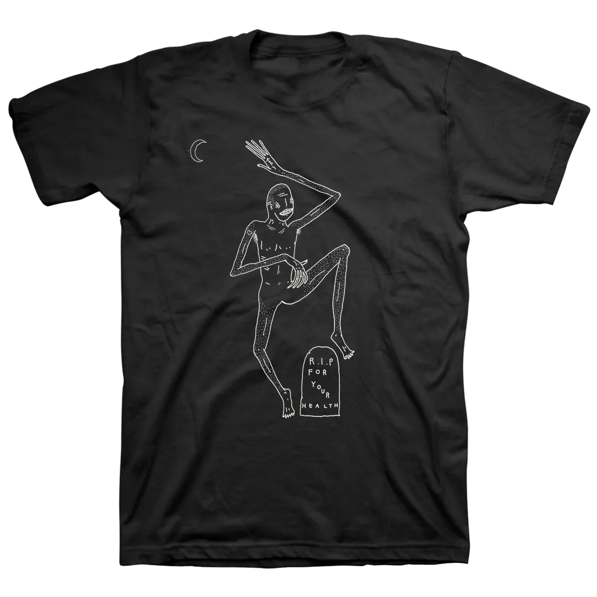 For Your Health "Moon" Black T-Shirt