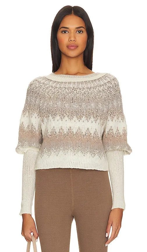 Free People Home For The Holidays Pullover in Ivory