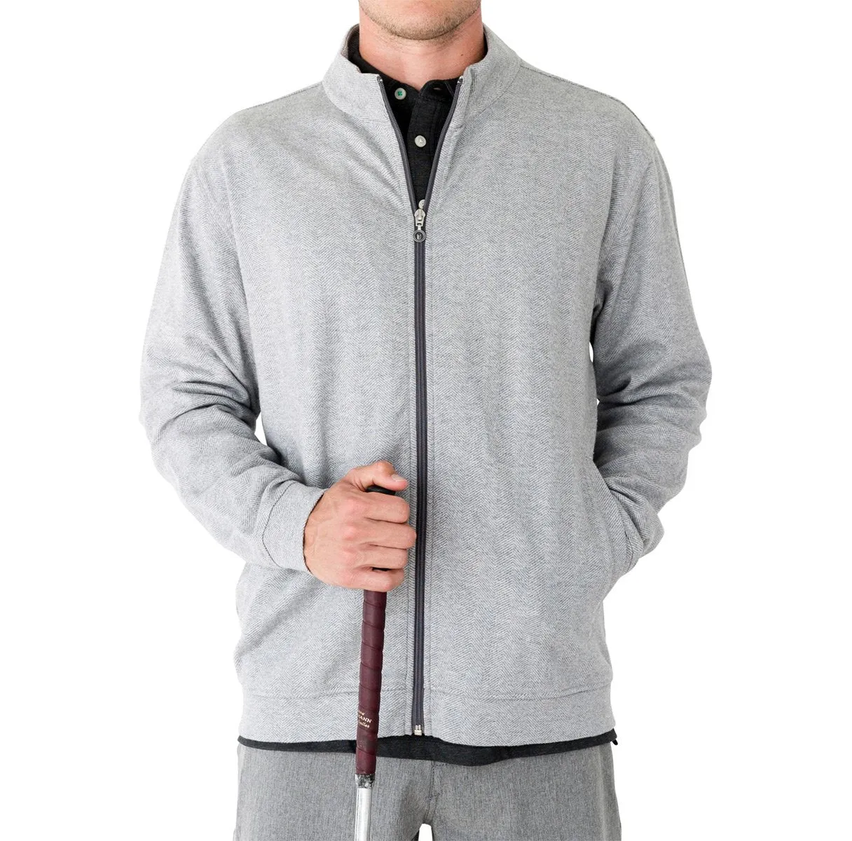 FULL ZIP HERRINGBONE LAYER
