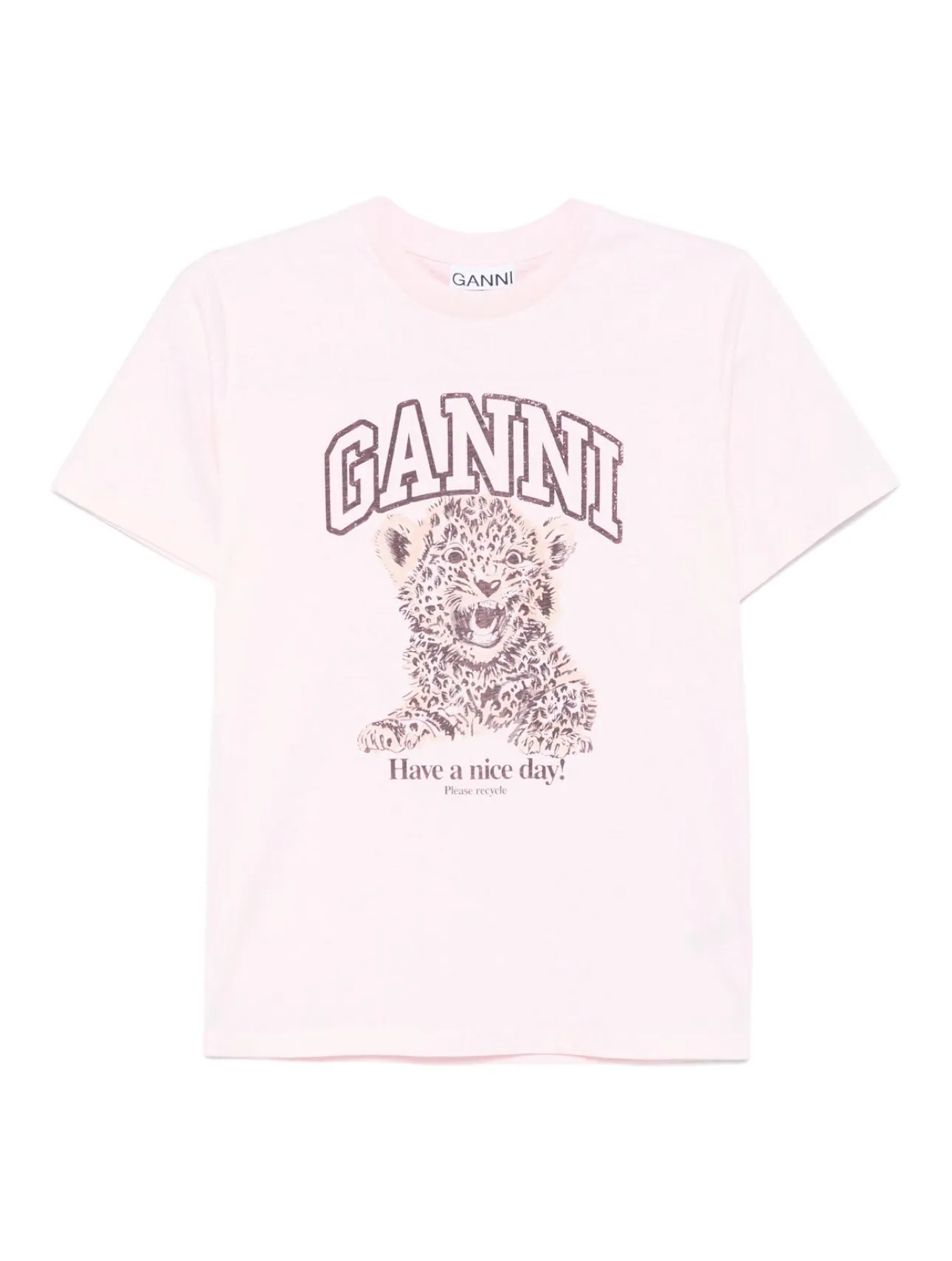 Ganni Basic Jersey Leopard Relaxed T-Shirt