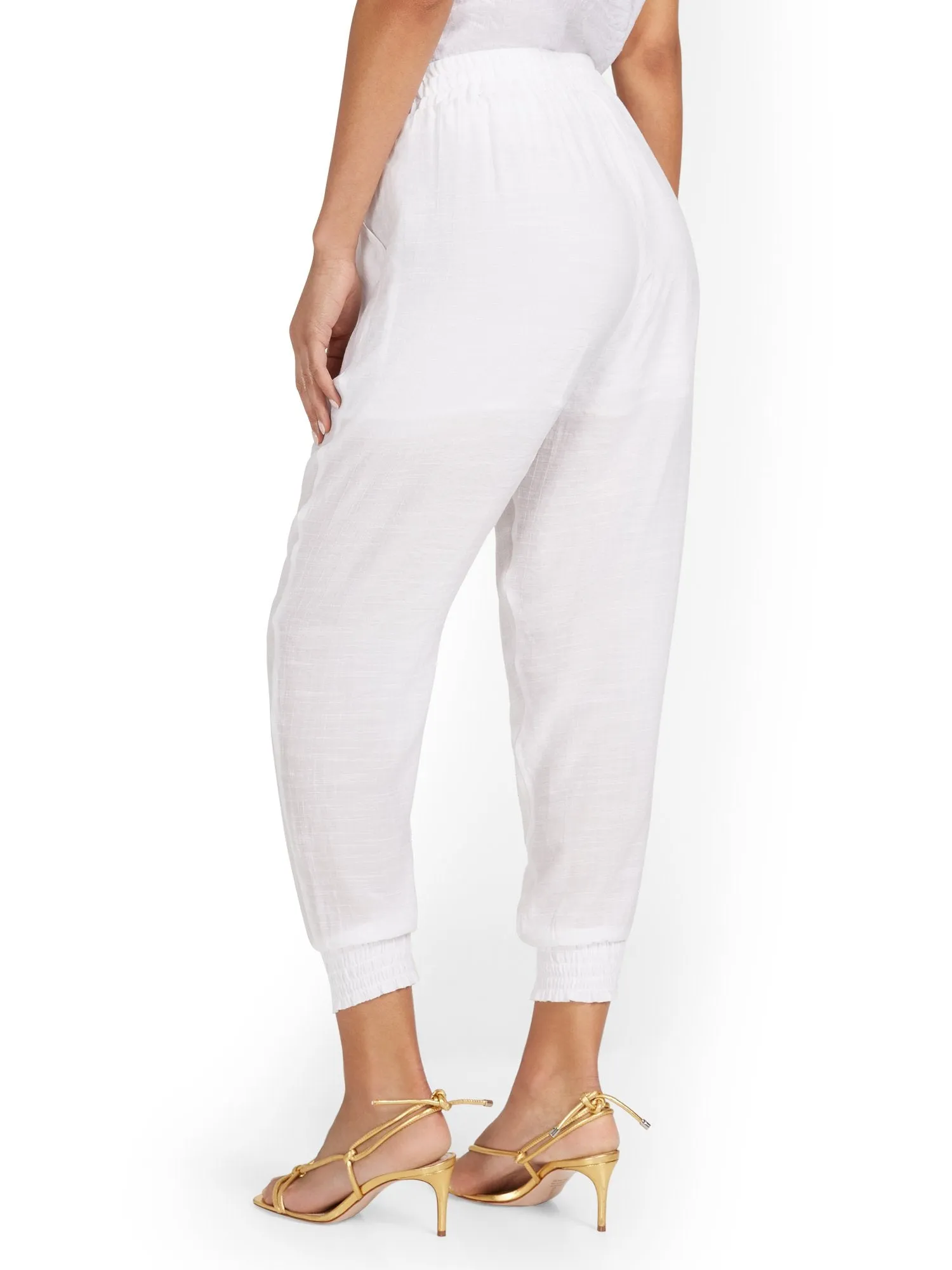 Gauze High-Waisted Drawstring Jogger Pant
