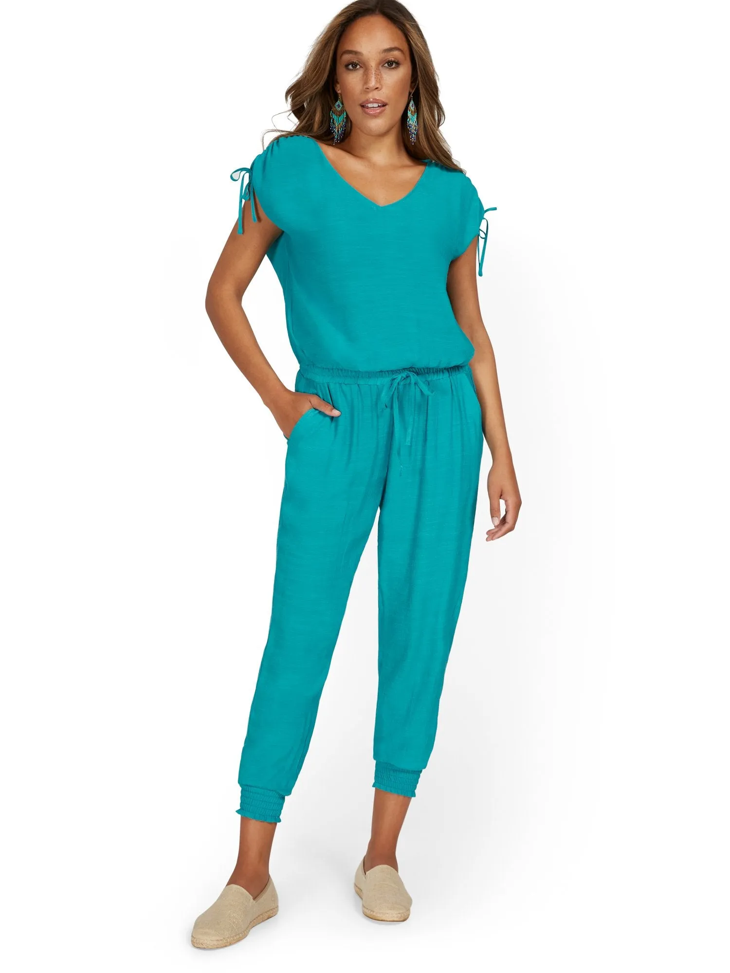 Gauze High-Waisted Drawstring Jogger Pant