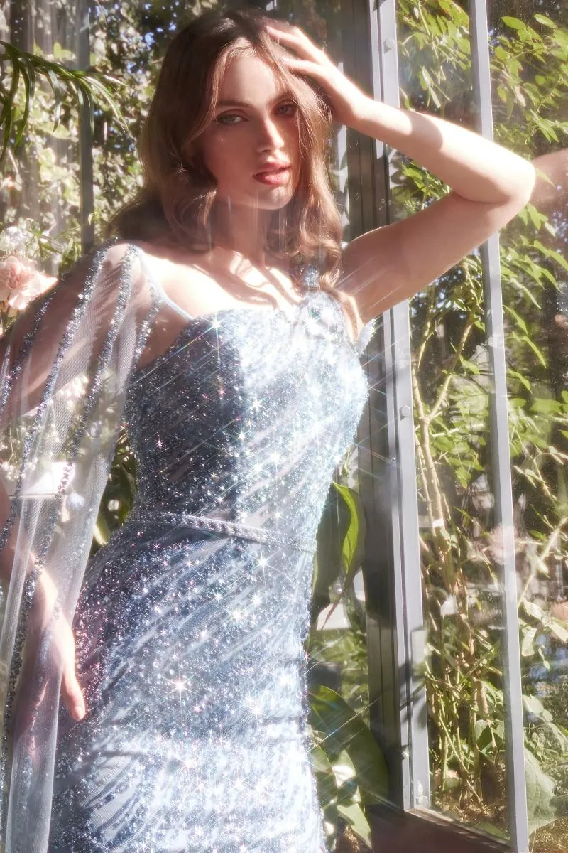 GLIMMERING BEADED SHEATH GOWN  CDA1370