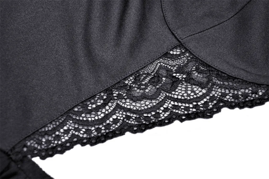 Gothic Swallowtail Dress with Lace and Layered Skirt