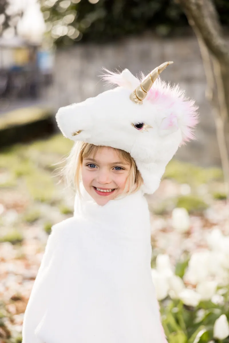 Great Pretenders Unicorn Cuddle Cape, White, Size 2-3