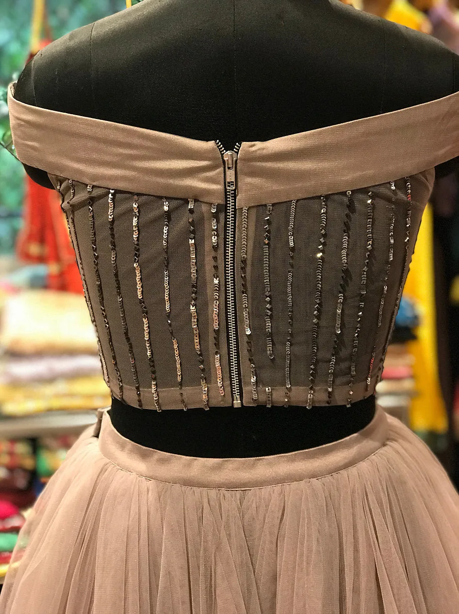Grey Crop Top Skirt