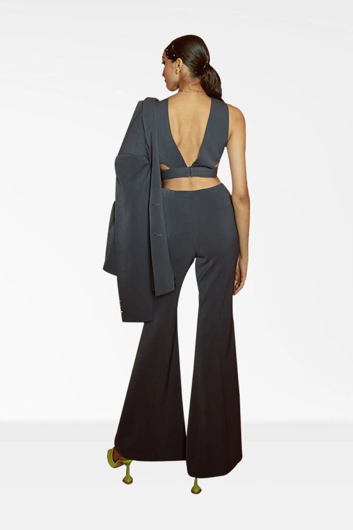 Grey Micro Flared Pants