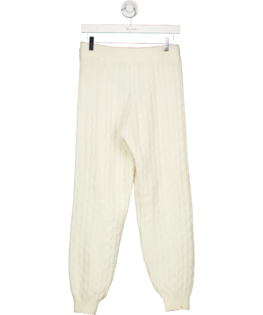 H&M Cream Cable-knit Joggers UK S