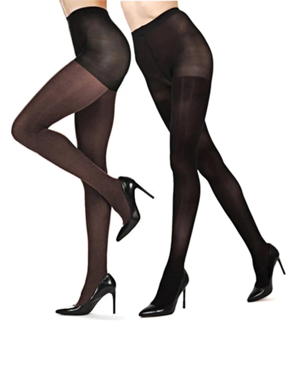 Heather/Solid Control Top Tights 2 Pack