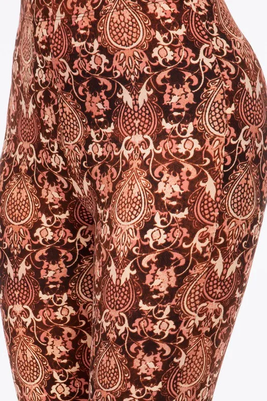 Hitchin' A Ride Baroque Print Bell Bottom Flare Pants