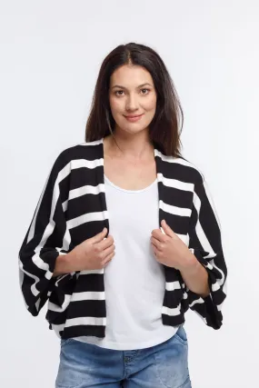 Home Lee Knit Cape - Black & White