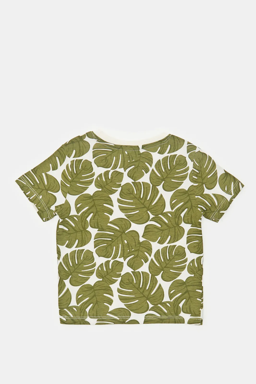 Infant Boys Cream Beach Print T-Shirt