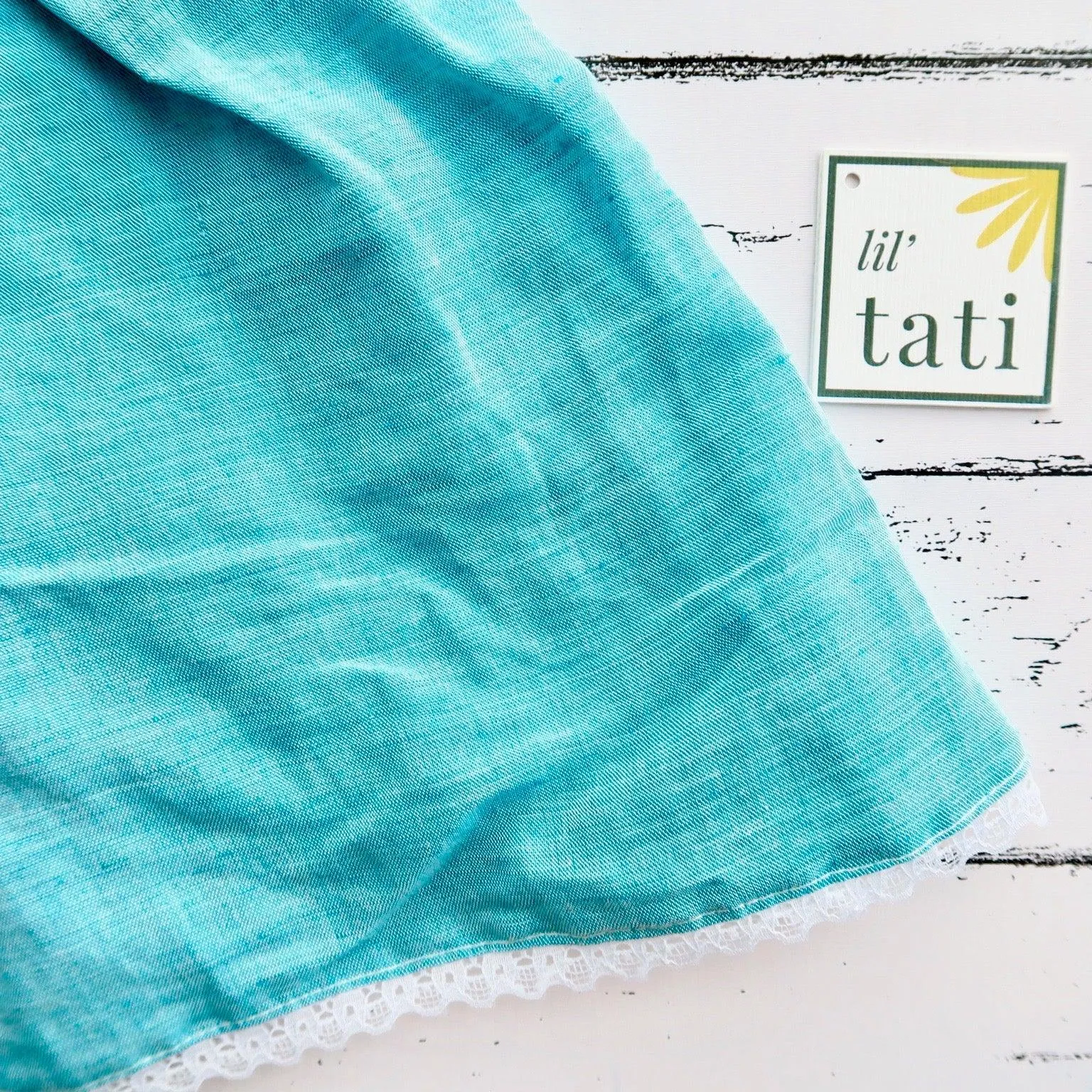 Iris Dress in Teal Linen
