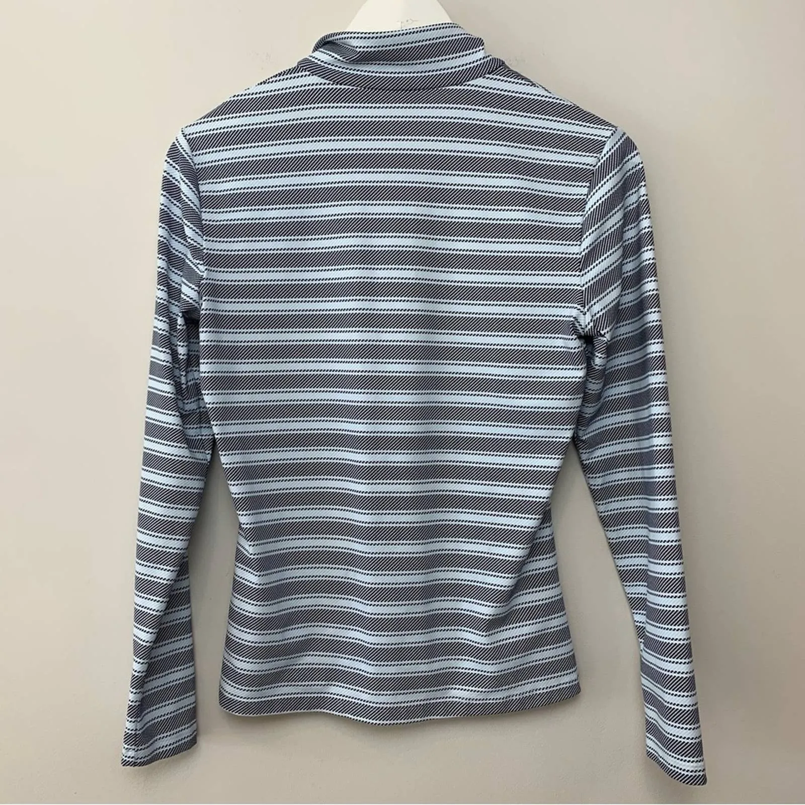 J. McLaughlin Bedford Quarter Zip Striped Top Long Sleeve Pullover Catalina S