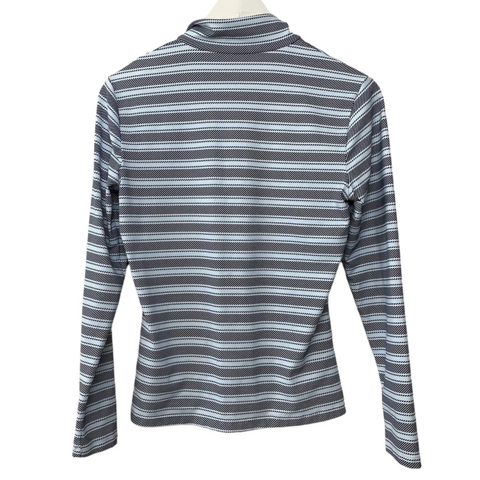 J. McLaughlin Bedford Quarter Zip Striped Top Long Sleeve Pullover Catalina S