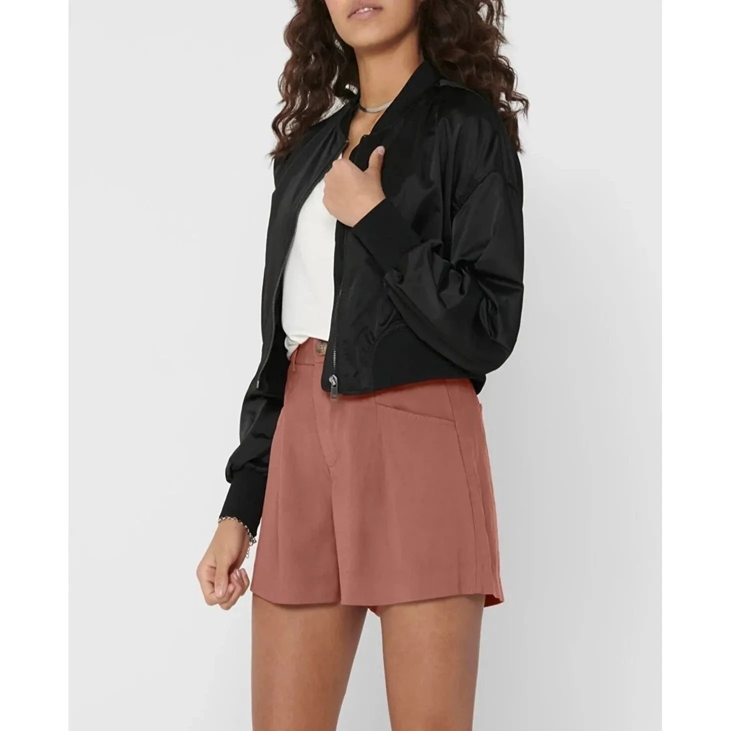 Jackie Cropped Bomber Jacket - Only