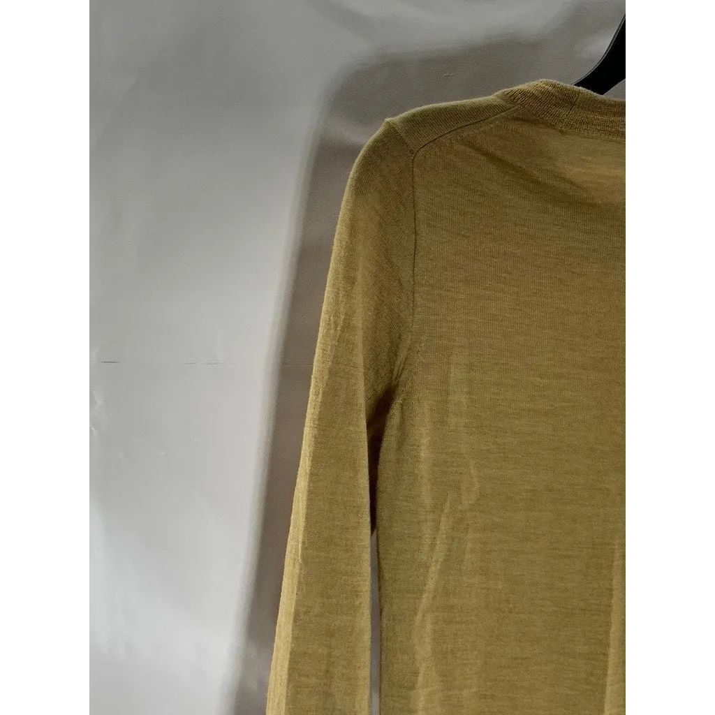 J.CREW Women's Tan Merino Wool Knit Tippi Crewneck Long Sleeve Sweater SZ S
