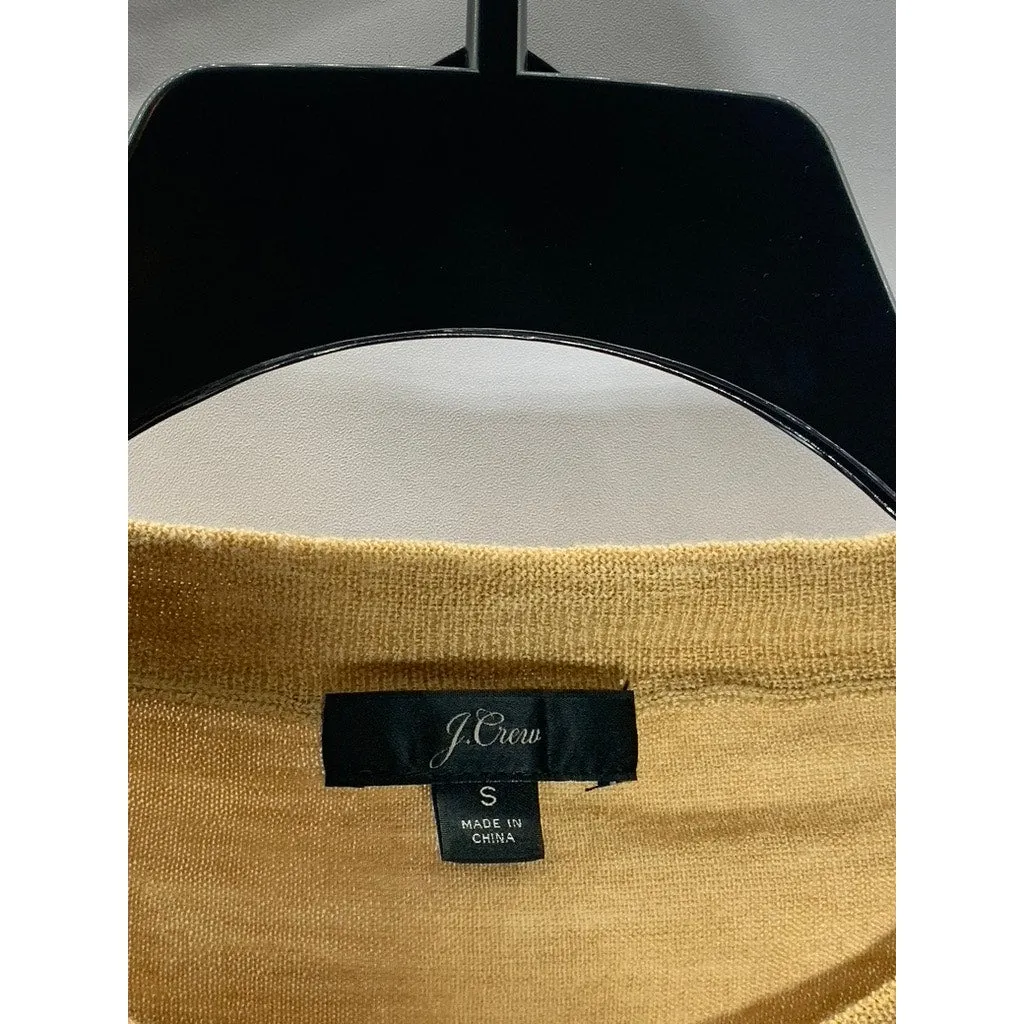 J.CREW Women's Tan Merino Wool Knit Tippi Crewneck Long Sleeve Sweater SZ S